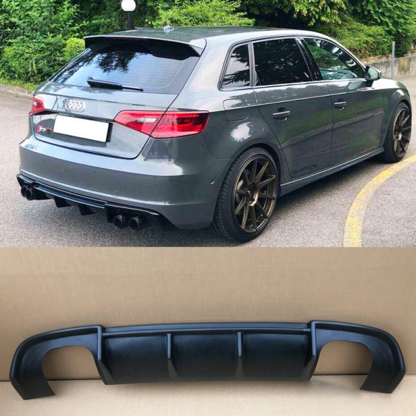 Rear Diffuser for Audi A3 S-LINE S3 8V 2013-2016 QUAD EXHAUST